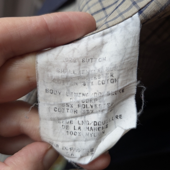 Vintage London Fog Trench Coat Lightweight Oversized Navy Plaid Lining Large 42R - Picture 10 of 15